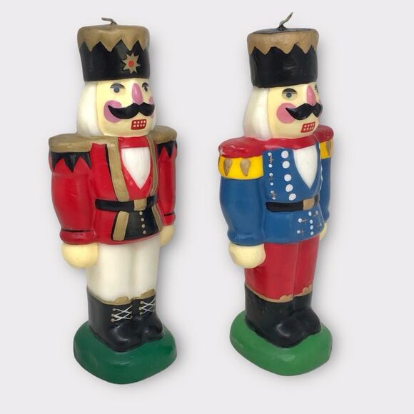 Boston Warehouse 8" Candles Set of 2 Nutcracker Christmas Holiday Red & Blue - Picture 2 of 8